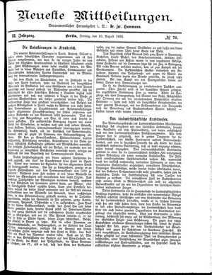Neueste Mittheilungen vom 10.08.1888