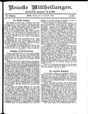 Neueste Mittheilungen vom 11.09.1888