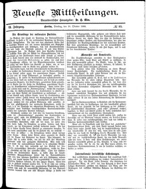 Neueste Mittheilungen vom 16.10.1888