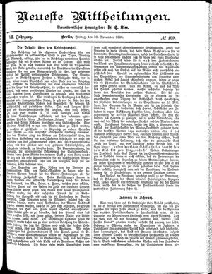 Neueste Mittheilungen vom 30.11.1888