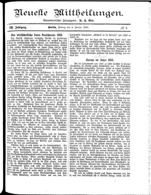 Neueste Mittheilungen vom 04.01.1889