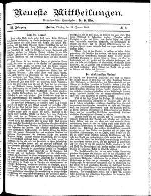 Neueste Mittheilungen vom 22.01.1889