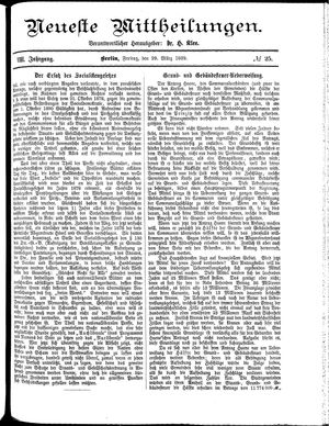 Neueste Mittheilungen vom 29.03.1889