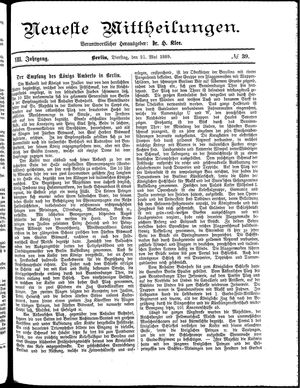 Neueste Mittheilungen vom 21.05.1889