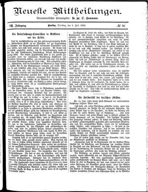Neueste Mittheilungen vom 02.07.1889