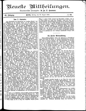 Neueste Mittheilungen vom 30.08.1889