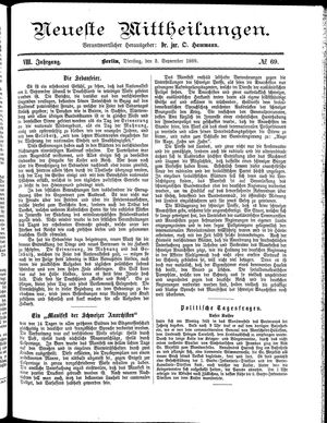Neueste Mittheilungen vom 03.09.1889