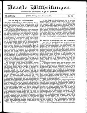 Neueste Mittheilungen vom 05.11.1889