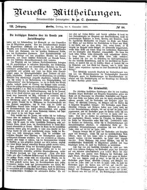 Neueste Mittheilungen vom 08.11.1889