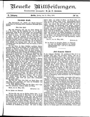 Neueste Mittheilungen vom 21.03.1890