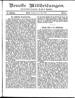 Neueste Mittheilungen vom 15.04.1890