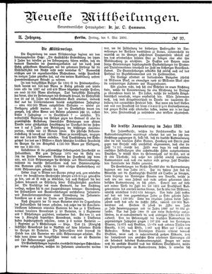 Neueste Mittheilungen vom 09.05.1890