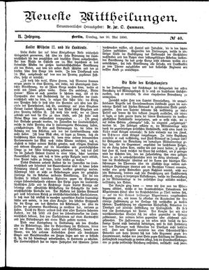 Neueste Mittheilungen vom 20.05.1890