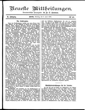 Neueste Mittheilungen vom 03.06.1890