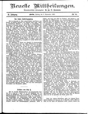 Neueste Mittheilungen vom 05.09.1890