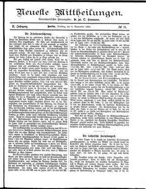 Neueste Mittheilungen on Sep 9, 1890