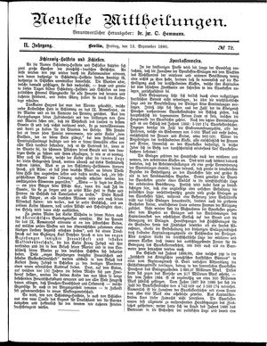 Neueste Mittheilungen on Sep 12, 1890