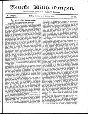 Neueste Mittheilungen vom 09.12.1890