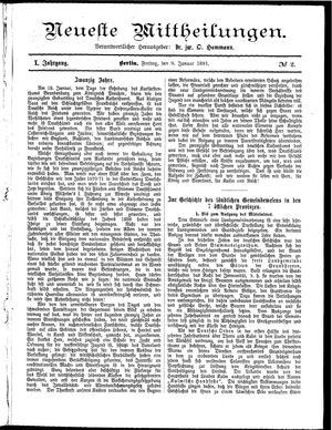 Neueste Mittheilungen vom 09.01.1891