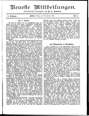 Neueste Mittheilungen vom 30.01.1891