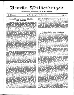 Neueste Mittheilungen vom 10.04.1891