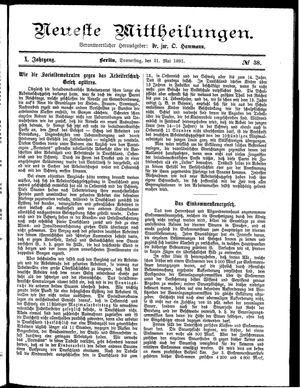 Neueste Mittheilungen vom 21.05.1891