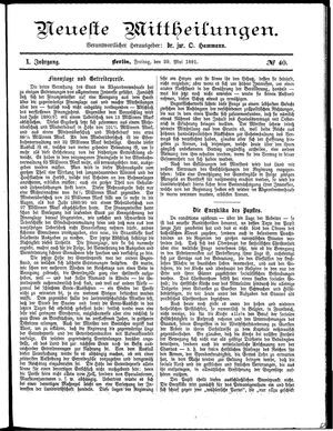Neueste Mittheilungen vom 29.05.1891