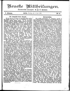 Neueste Mittheilungen vom 02.06.1891