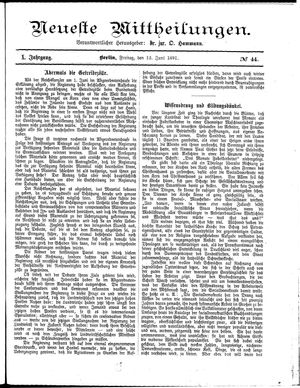 Neueste Mittheilungen on Jun 12, 1891