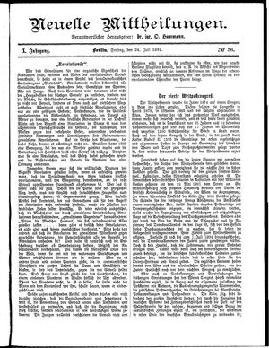 Neueste Mittheilungen vom 24.07.1891