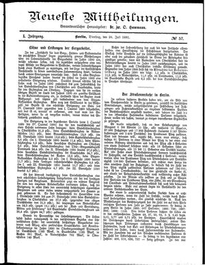 Neueste Mittheilungen vom 28.07.1891