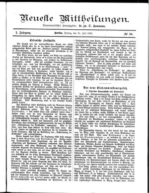 Neueste Mittheilungen vom 31.07.1891