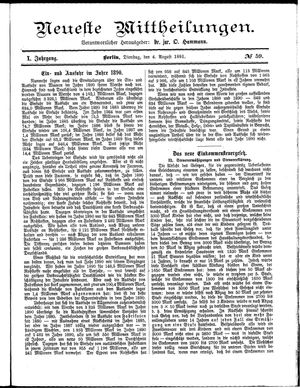 Neueste Mittheilungen vom 04.08.1891