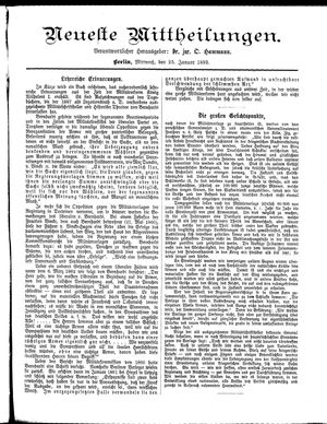 Neueste Mittheilungen vom 25.01.1893