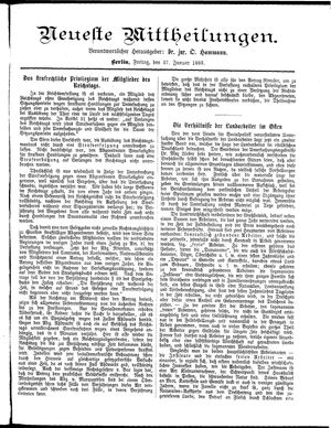 Neueste Mittheilungen vom 27.01.1893