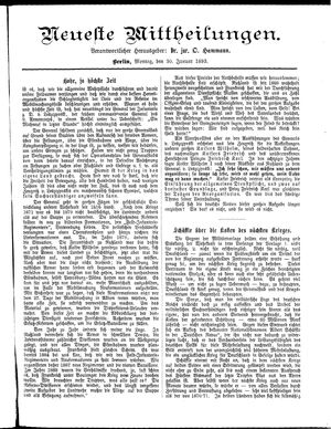 Neueste Mittheilungen vom 30.01.1893