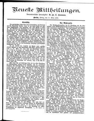 Neueste Mittheilungen vom 10.03.1893