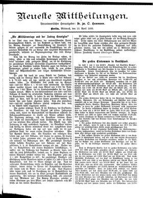 Neueste Mittheilungen vom 12.04.1893
