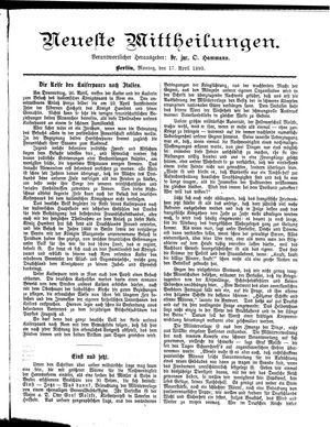 Neueste Mittheilungen vom 17.04.1893