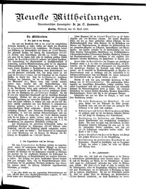 Neueste Mittheilungen vom 26.04.1893