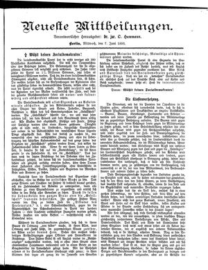 Neueste Mittheilungen vom 07.06.1893