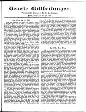 Neueste Mittheilungen vom 18.07.1893
