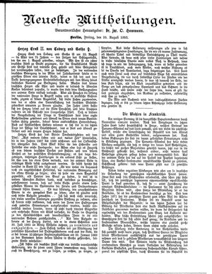 Neueste Mittheilungen vom 25.08.1893