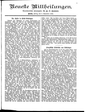 Neueste Mittheilungen vom 08.09.1893