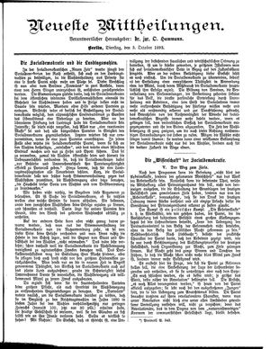 Neueste Mittheilungen vom 03.10.1893