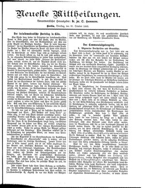 Neueste Mittheilungen vom 31.10.1893