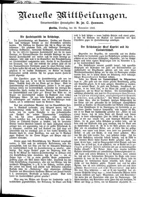 Neueste Mittheilungen vom 28.11.1893