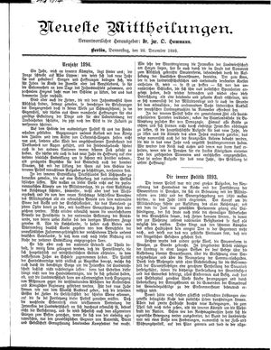 Neueste Mittheilungen vom 28.12.1893