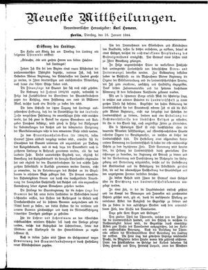 Neueste Mittheilungen vom 16.01.1894