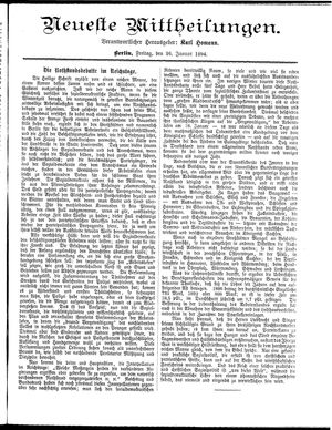 Neueste Mittheilungen vom 26.01.1894